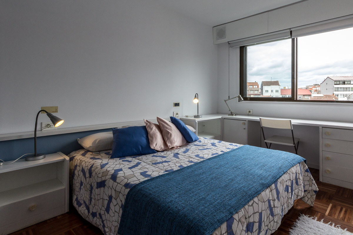 Dormitorio de apartamento de una habitación en Pontevedra centro